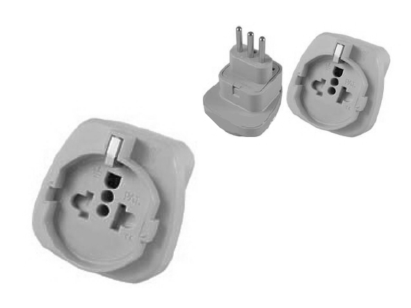 Reiseadapter Italien Uruguay Stecker auf 3pol Steckdose