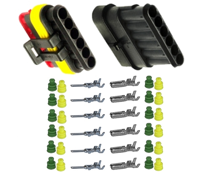 6pol KFZ Stecker SET IP67 Automotive Stecker-Kupplung