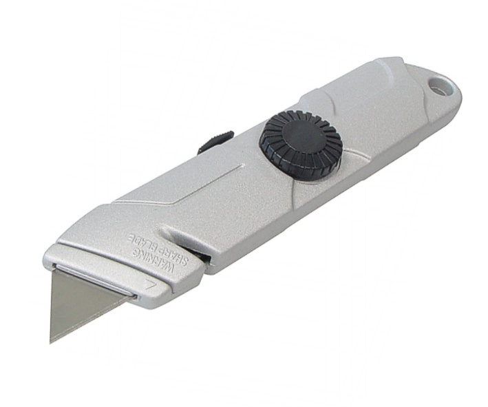 Messer_mit_Klingenrueckzug_97-905-01035 Messer Sicherheitsmesser mit automatischer Klingenrückführung 160mm mit Paketbandschneider