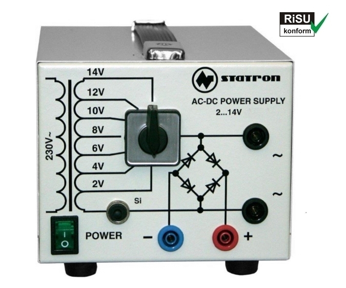 ACDC Labornetzgerät 2-14V 10A RiSU konform Trenntrafo mit Anzapfungen
