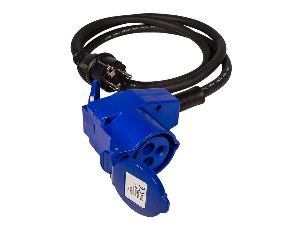 CEE Adapter 1,5m Schutzkontaktstecker auf CEE Kupplung 230V 16A CEE Adapter 1,5m Schutzkontaktstecker auf CEE Kupplung 230V 16A
