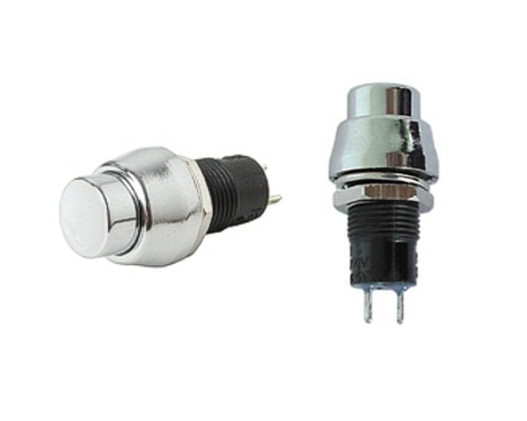 Taster 1xEIN Schliesser DT1384 Kopf rund Kuststoff Silberfarben 250V 1A or 125V 3A