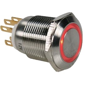 95-839-04540-edelstahltaster-bild1900uQfA9GdL29wVE-B20205nehCwQJ6o5do Taster Edelstahl 22mm IP65 LED Ringbeleuchtung Rot