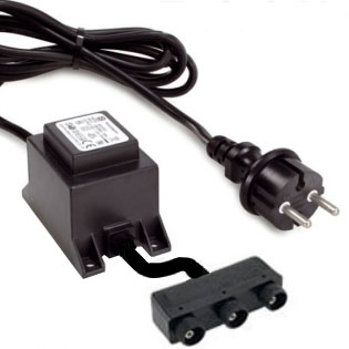 93-808-01433_trafo_12v_ac_150va_bild02 24VAC Trafo 24V 150VA wetterfest 230Vac auf 24Vac 6A mit 3-fach Verteiler
