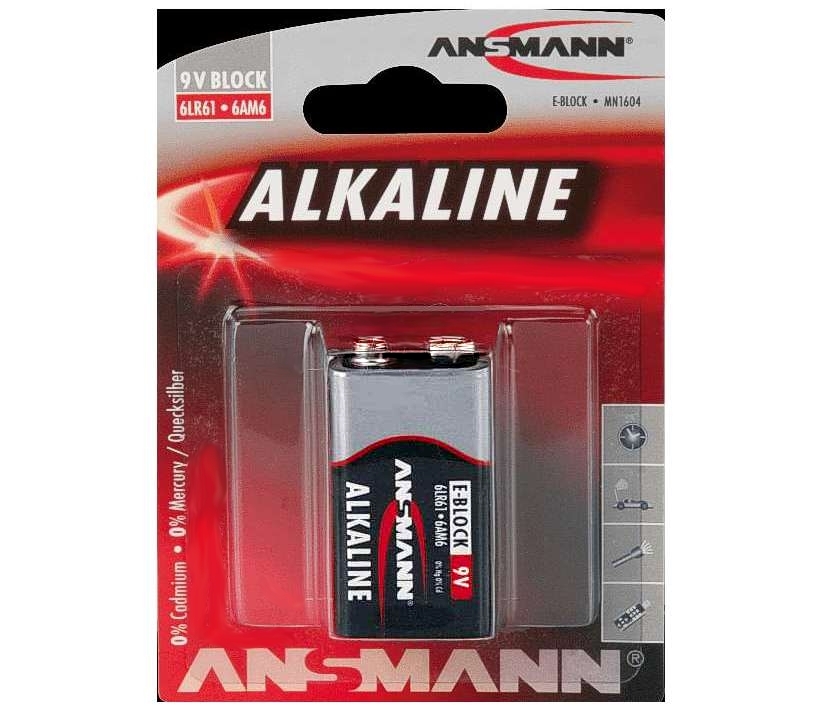 9V Batterie Alkaline E-Block 6LF22 9V Block RedLine