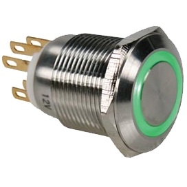 95-839-04530-edelstahltaster-bild12020 Taster Edelstahl 22mm IP65 LED Ringbeleuchtung Grün