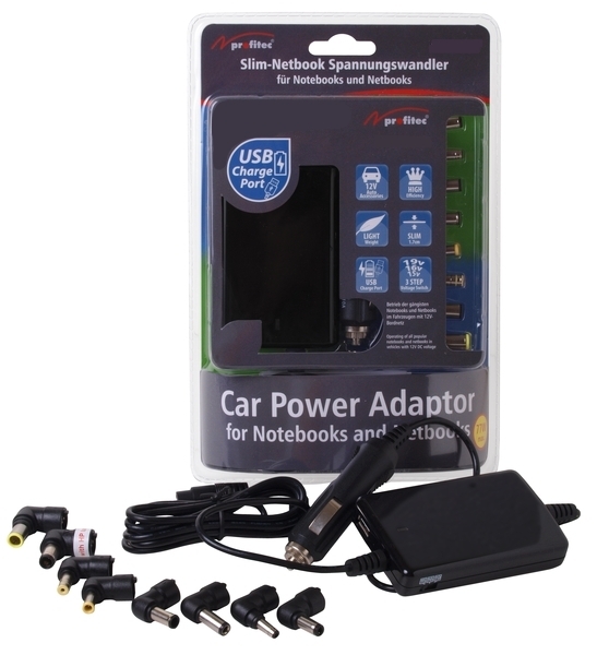 Notebook 75W KFZ Adapter 12V auf 15V 16V 19V mit USB Ladebuchse