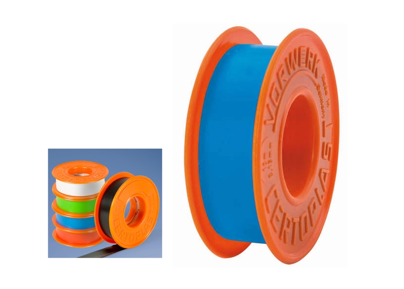 97-905-00475_Isolierband_Certoplast 10m Elektroisolierband mit Seitenscheiben je Rolle in BLAU Breite 15mm