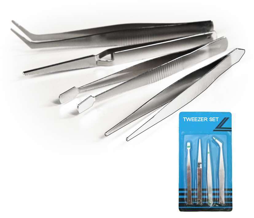 4er_Pinzettenset_97-905-00142u9aPAgseBTuKZ Pinzette Pinzettenset 4-teilig Bauteilgreifer Kleinteilgreifer