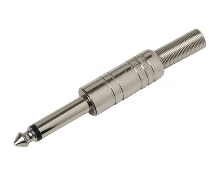 39-859-00046_Mono_Klinkenstecker_Metall 6,3mm Klinkenstecker Mono Metall mit Knickschutz