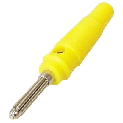 4mm Bananenstecker Gelb gummiert Federkontakte