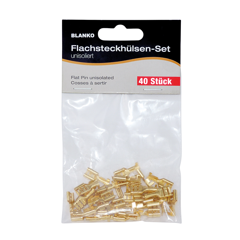 45-821-00548_flachsteckhuelsen_unisoliert Flachsteckhülse BLANK unisoliert ** 40er Pack ** 2,8mm 4,8mm 6,3mm