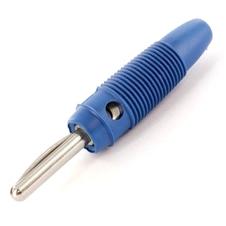 4mm Bananenstecker --Blau-- mit 1x Längsfeder