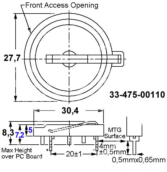 33-475-00110_CR2430_Halter_Abmessungen