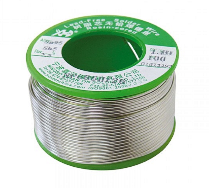 100gr_Loetzinn_44-793-00370 1mm Bleifreies Lötzinn 100g Spule 1mm SN95SB5
