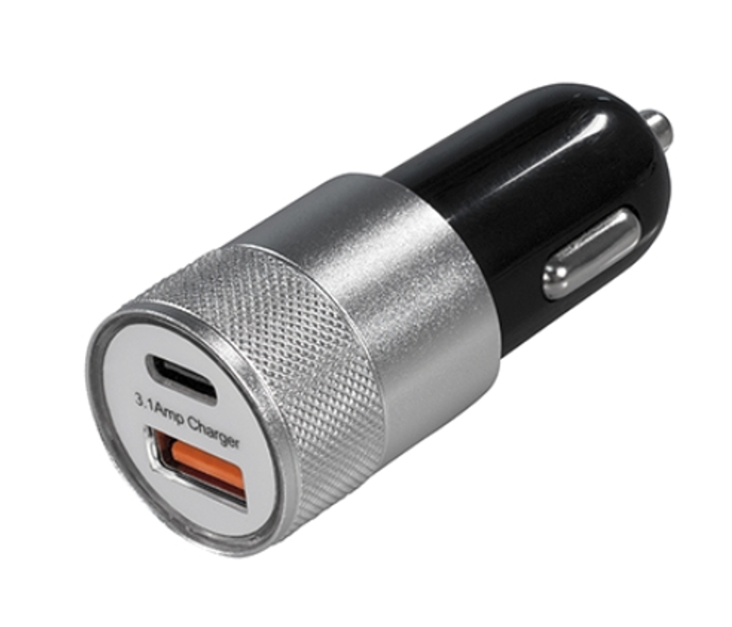 KFZ USB Adapter 12V auf 5V 3A mit USB-C und USB-A Buchsen