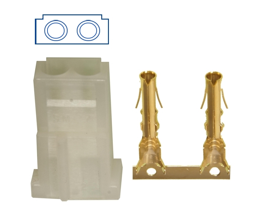 2pol_Akkubuchse_33-200-00130_B01 Akkustecker 2pol Akkuverbinder Buchsenteil ohne Kabel