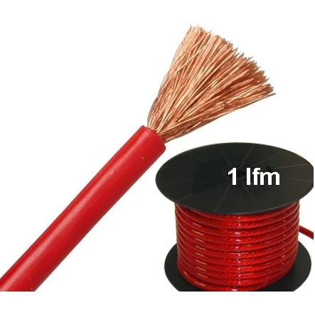 25qmm Kabel FLY 1adrig hochflexibel 99,9% Kupfer OFC ROT je lfm