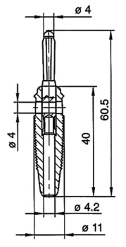 4mm Bananenstecker Gelb gummiert Federkontakte
