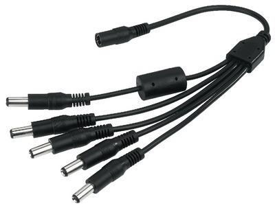 Netzteiladapter 5-fach Verteiler Adapterkabel mit 5x Hohlstecker 5,5x2,1mm Y-Adapter