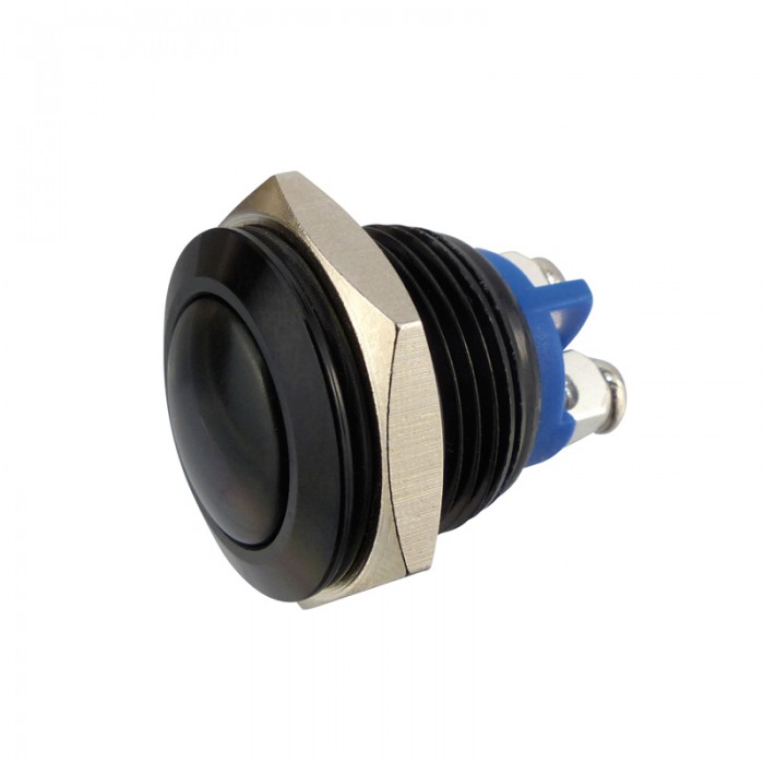 Taster-alu-schwarz-95-839-00750-B2 18mm Taster ALU Schwarz ohne Beleuchtung