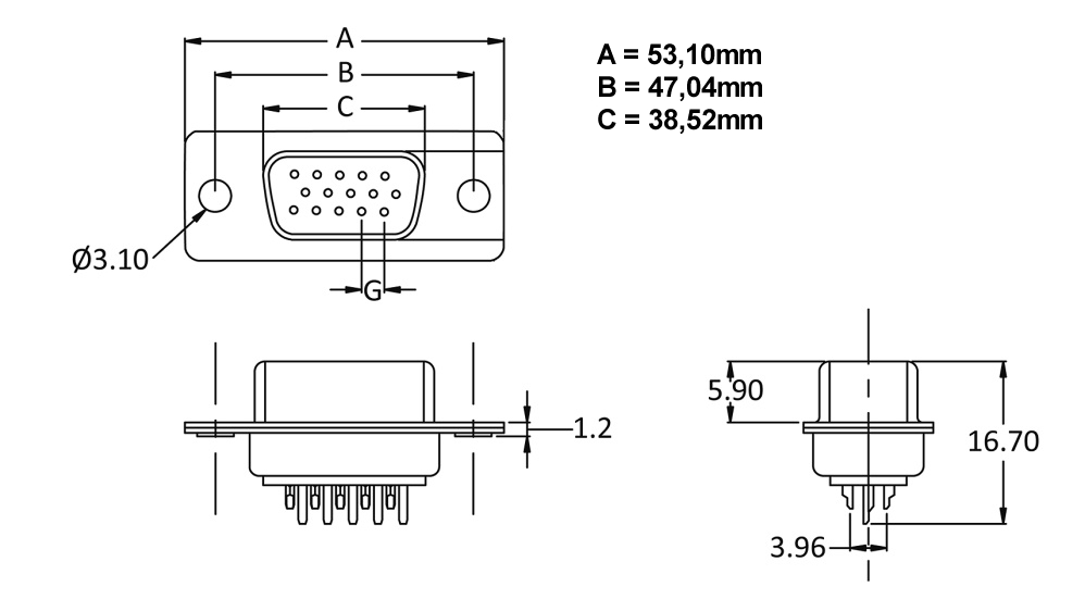 44pol-sub-D-Buchse-HD-40-871-00150-B3