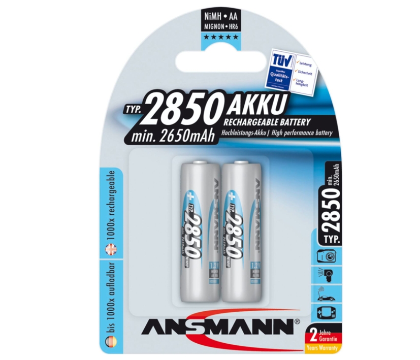 AA Mignon Akku 2850mA NiMH Digital und Photo 2er Pack