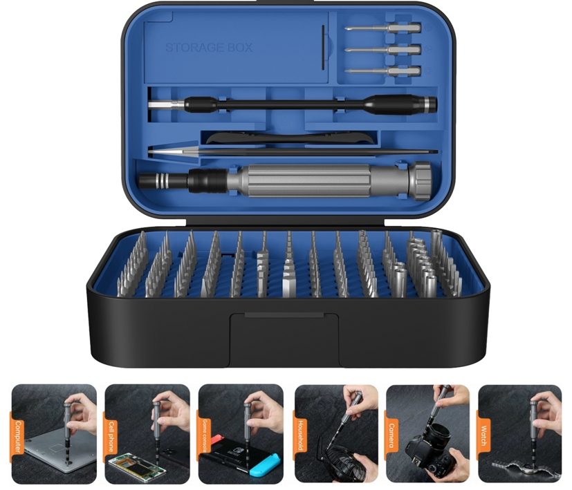 Prazision_Mini_Schraubendreher_Set_130tlg_97-905-00565_B0 Schraubendreher Set 130-tlg Torx Kreuz Dreieck Stern Sechskant Saugnapf Pinzette Präzisions Werkzeug