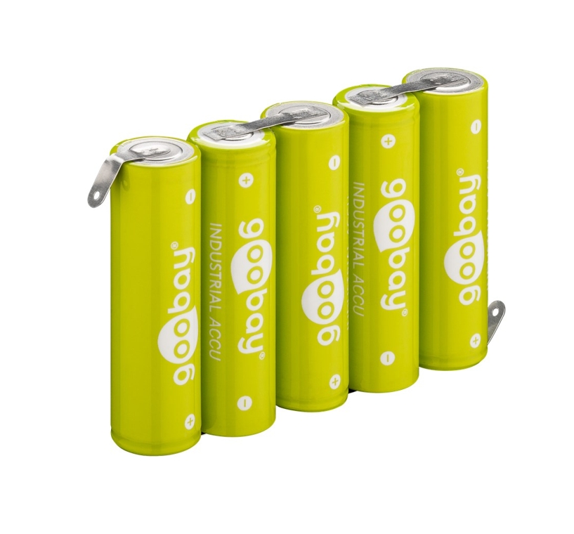 6V Akku 2100mAh NiMH AA Mignon mit Lötfahnen 74x52x15mm