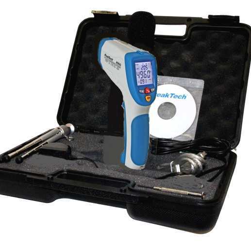 Oberflaechen-Temperaturmessgeraet-mit-Koffer-und-Software Laser Temperaturmessgerät -50....1200°C P4960 mit Koffer USB Software