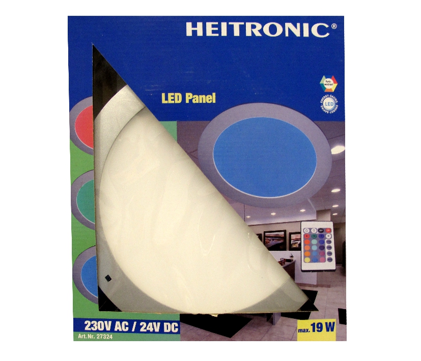 19W RGB LED Panel 260mm runde Bauform mit Netzteil und Fernbedienung RGB Panel für Deckeneinbau 27324