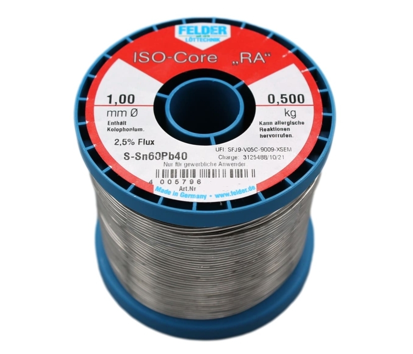 44-793-00045_Loetzinn 1mm Lötzinn 500g mit Flussmittel Pb haltig SN60Pb40