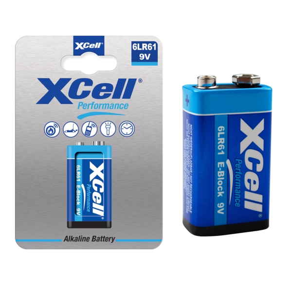9V Batterie Alkaline XCell 6LR61 9Volt Block