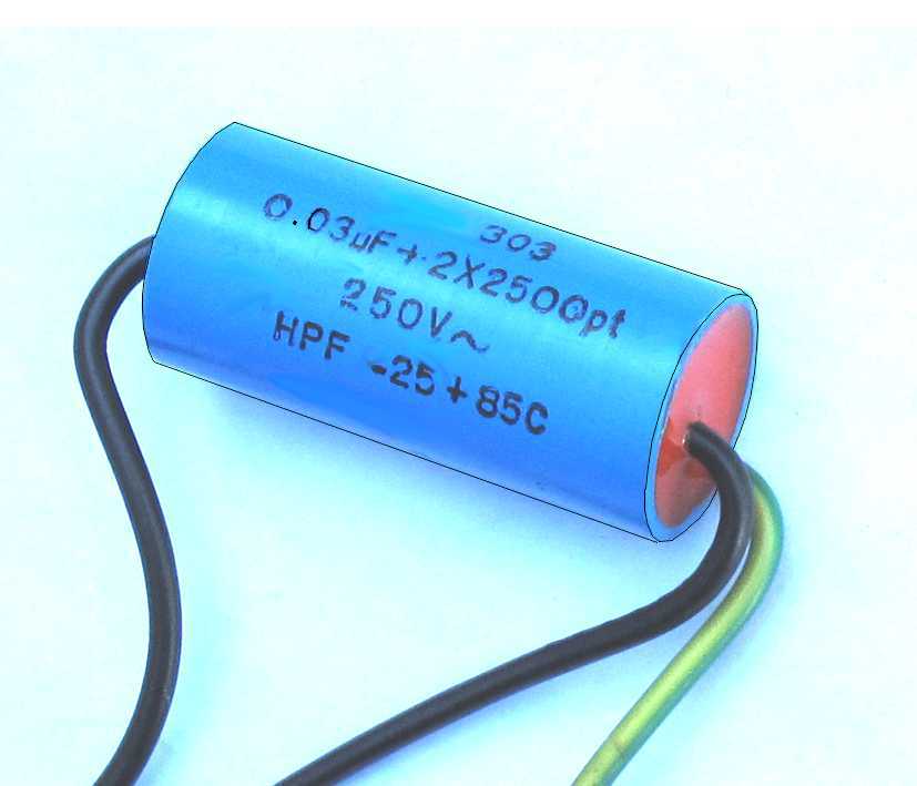 Entstörkondensator 3pol 0,03uF 2x2500pF 36x17mm Entstörfilter 