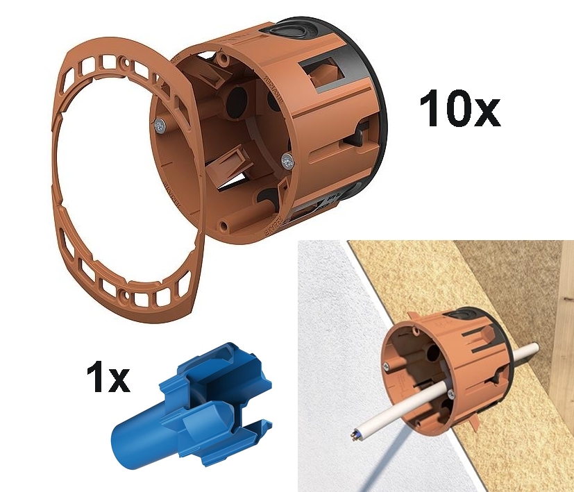 Schalterdose für isolierte Dämmplatten - 10er Pack - Gerätedose