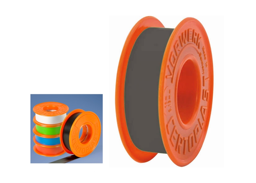 97-905-00485_Isolierband_Certoplast 10m Elektroisolierband mit Seitenscheiben je Rolle in GRAU Breite 15mm