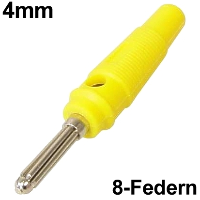 4mm Bananenstecker Gelb gummiert Federkontakte