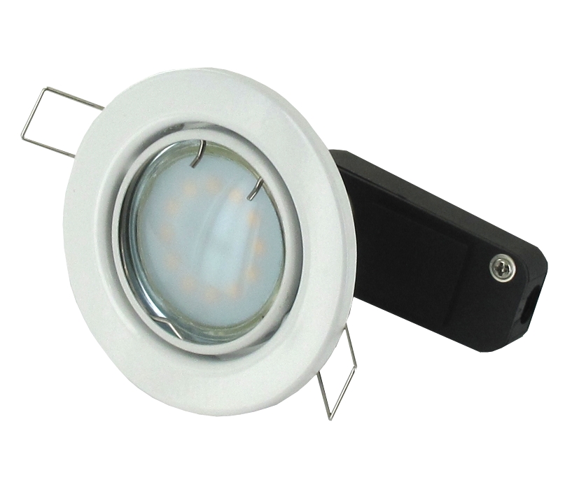 230V LED Deckenleuchte GU10 6W 3000K Warmweiss 430lm 64mm Einbaulampe Fassung mit Leuchtmittel