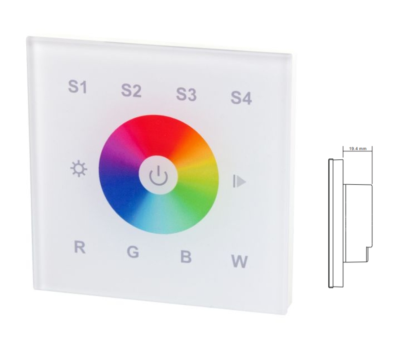 15-115-07007_RGB_Touchpanel_Funk_EOS-5 4-Zonen Touch-Kontroller Funk zur EOS-5 Serie UP 12VDC