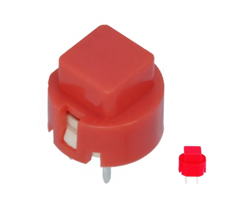 95-839-00031_Platinentaster_Rot_2020 Taster Platinentaster 1xEin NO RM5 Keyswitch eckig Rot