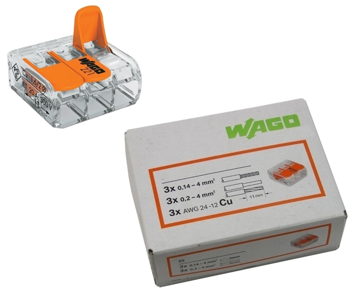 WAGO Klemme 3-Leiter COMPACT 50er-Pack