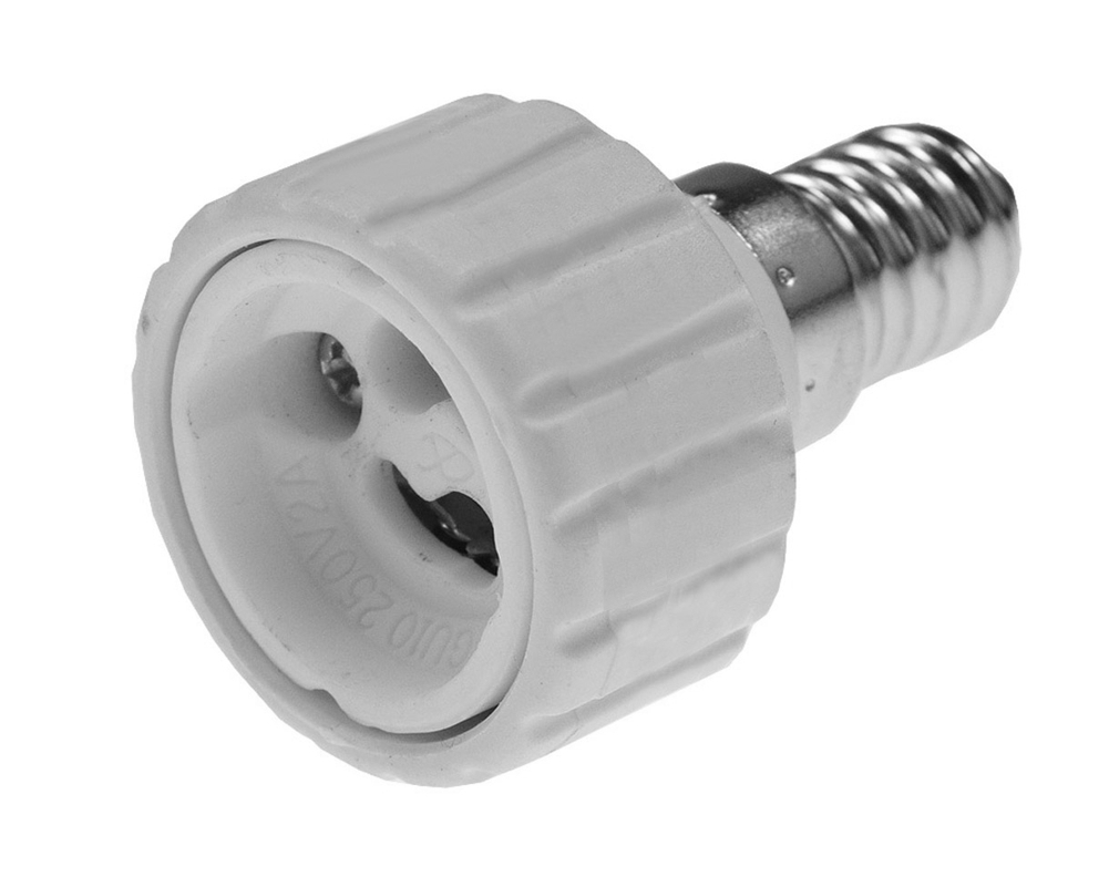 Adapterfassung_E14_GU10_32-749-00415_B02 Adapter Fassung E14 auf GU10 für Leuchtmittel